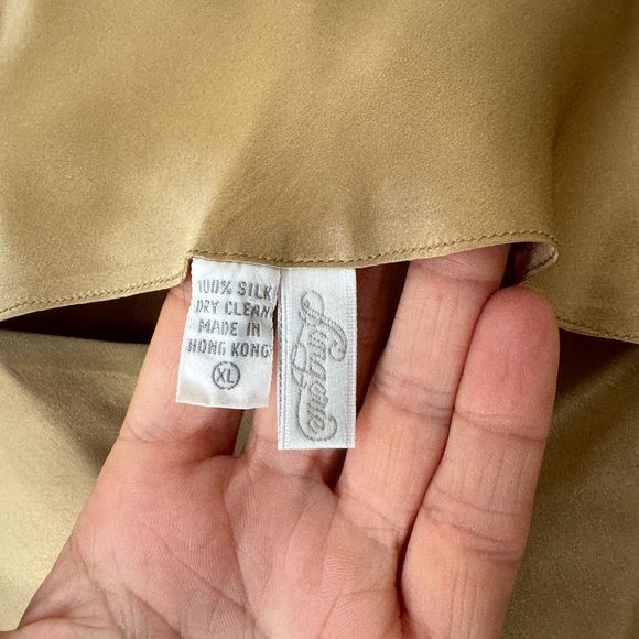 Vintage Silk Square Neck Champagne Tank Top - Picture 4 of 9